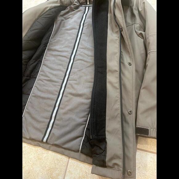 Weatherproof Men's Ultra Tech Removable Fleece Lined Hooded Jacket Large Green - Picture 9 of 15